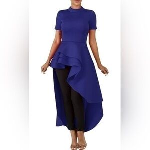 shirt Dress High Low Irregular Hem Sz 3XL